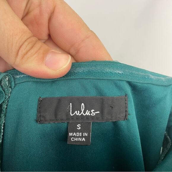 Lulus Magical Mood Emerald Green Embroidered Strapless Skater Mini Dress Small - Picture 8 of 10